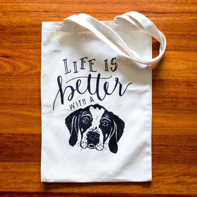 tote bag with dog print