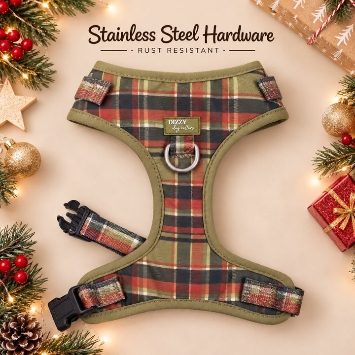DOG HARNESS | An Olive Christmas  | Neck Adjustable Dog Harness