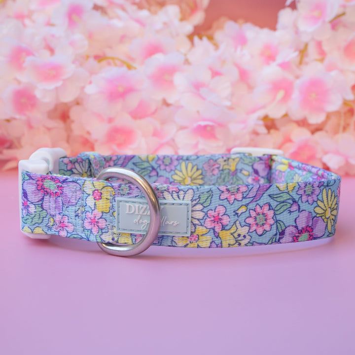 Floral Fable Dog Collar | Neoprene Dog Collar | Stainless Steel