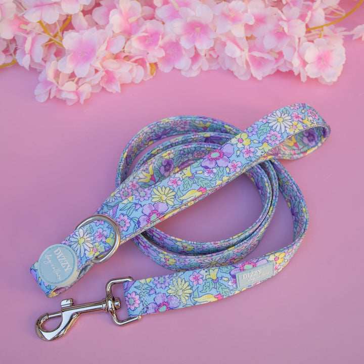 Floral Fable Dog Leash - Pastel Floral Canvas with Neoprene Padding