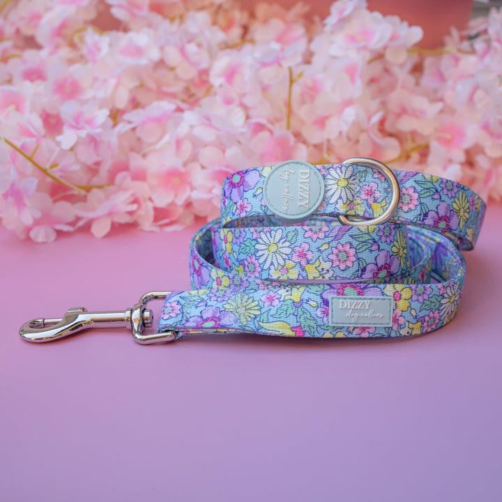 Floral Fable Dog Leash - Pastel Floral Canvas with Neoprene Padding