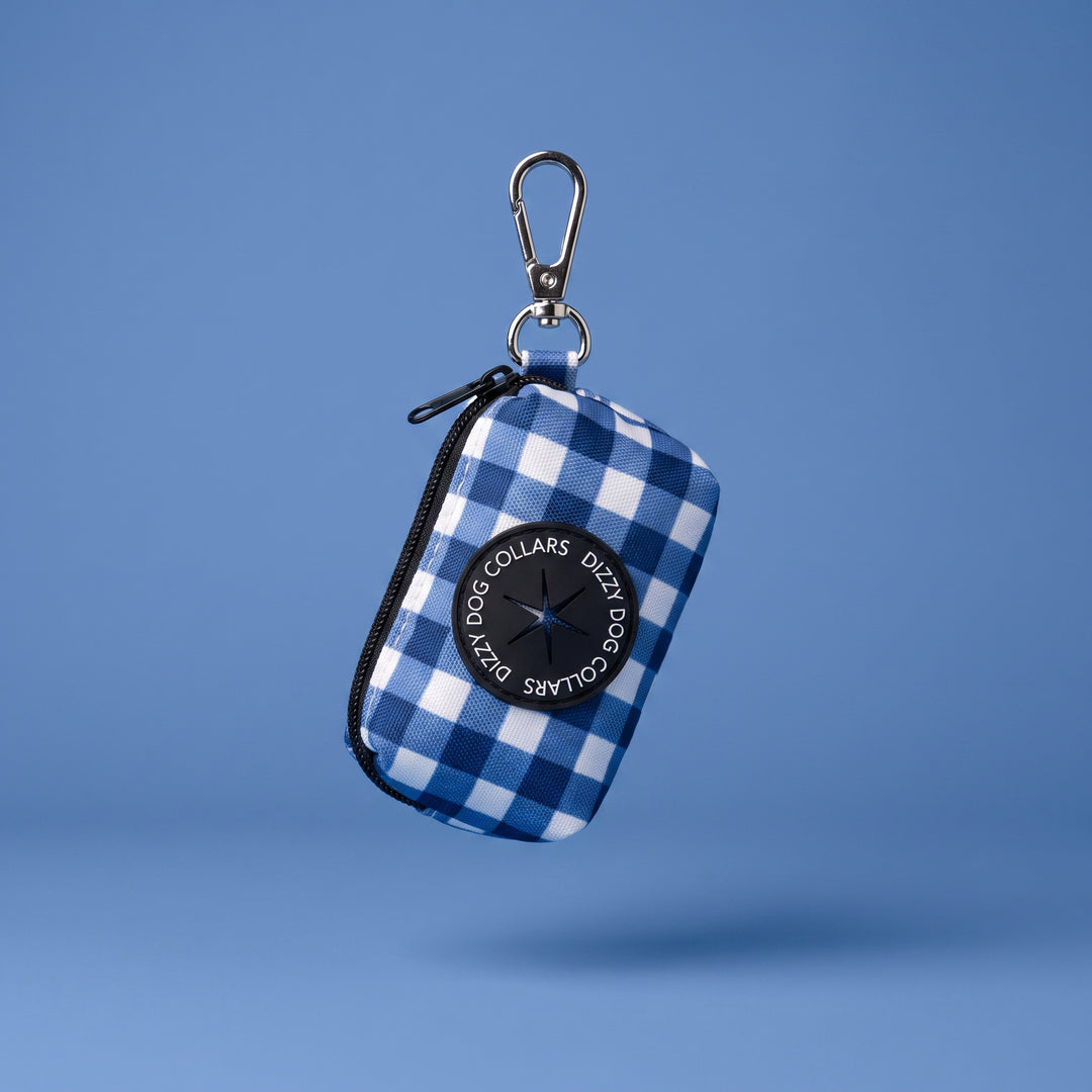 Navy Gingham | Waste Bag Holder