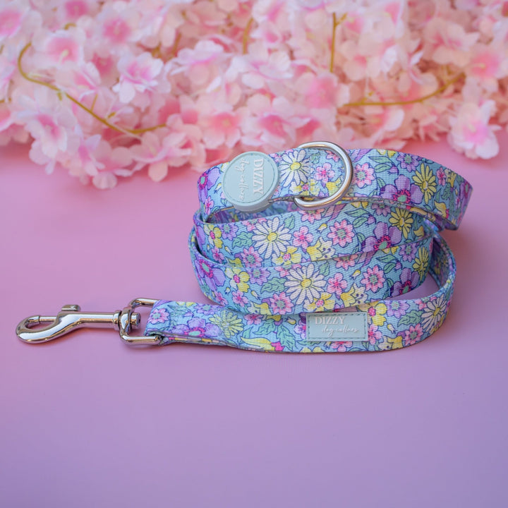Floral Fable Dog Leash - Pastel Floral Canvas with Neoprene Padding