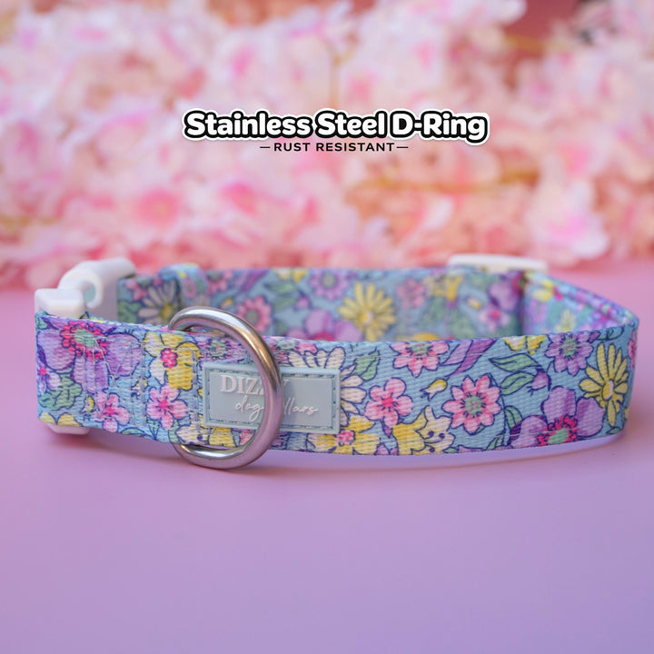 Floral Fable Dog Collar | Neoprene Dog Collar | Stainless Steel