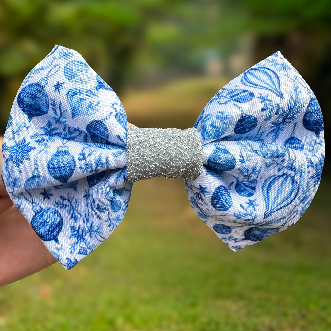 Dog Christmas Bow Tie |Frosted Baubles