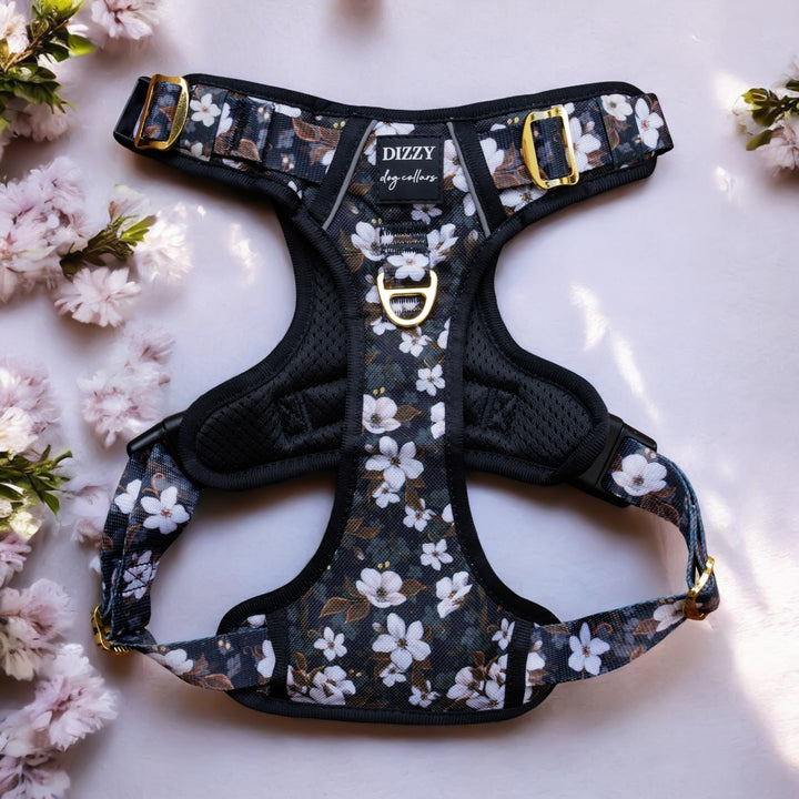 ****SECONDS*** No Pull Dog Harness with Handle | Midnight Cherry Blossoms