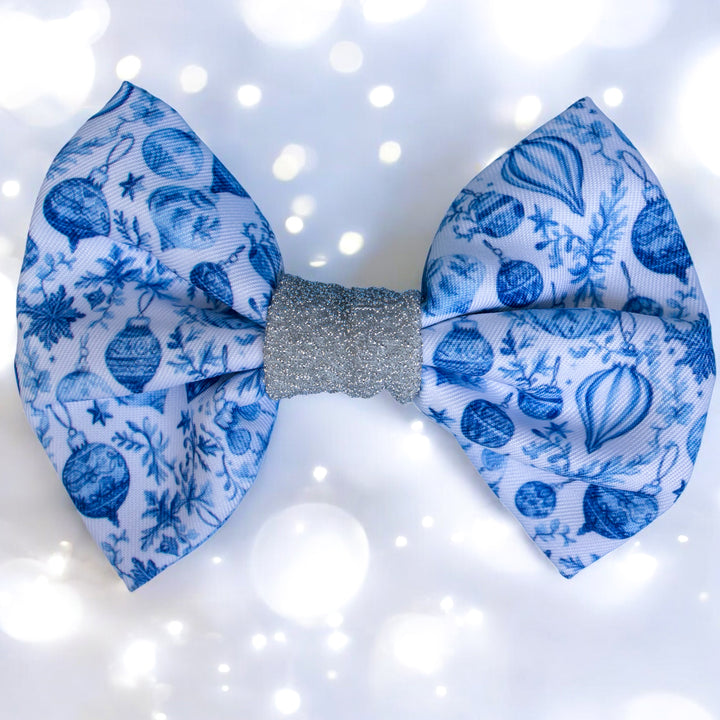 Dog Christmas Bow Tie |Frosted Baubles
