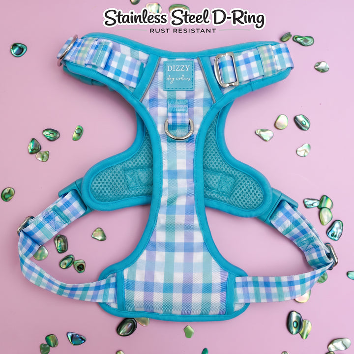 No Pull Dog Harness with Handle | Breezy Blue Gingham