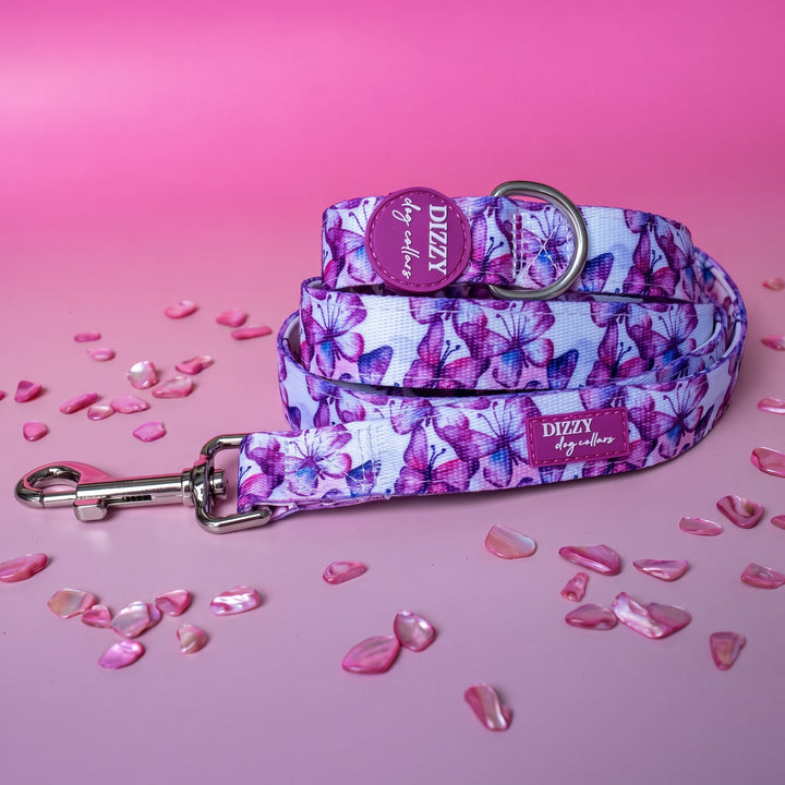 Candy Sky Butterfly - Pink Butterflies Dog Leash Fully Padded Leash