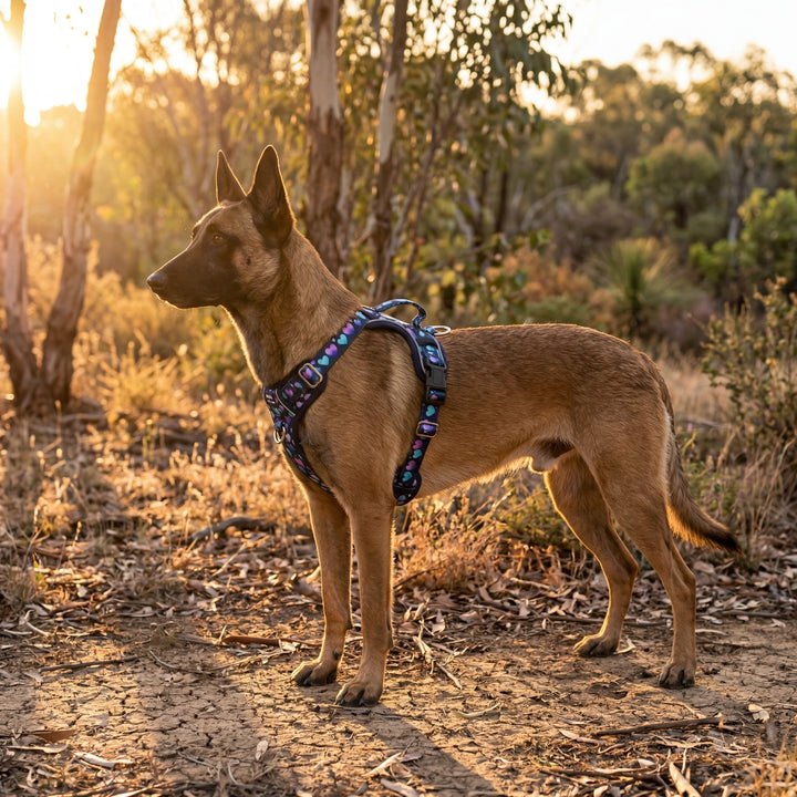 Hearts & Harmony No Pull Dog Harness with Handle | Step in & Reflective | STAINLESS STEEL