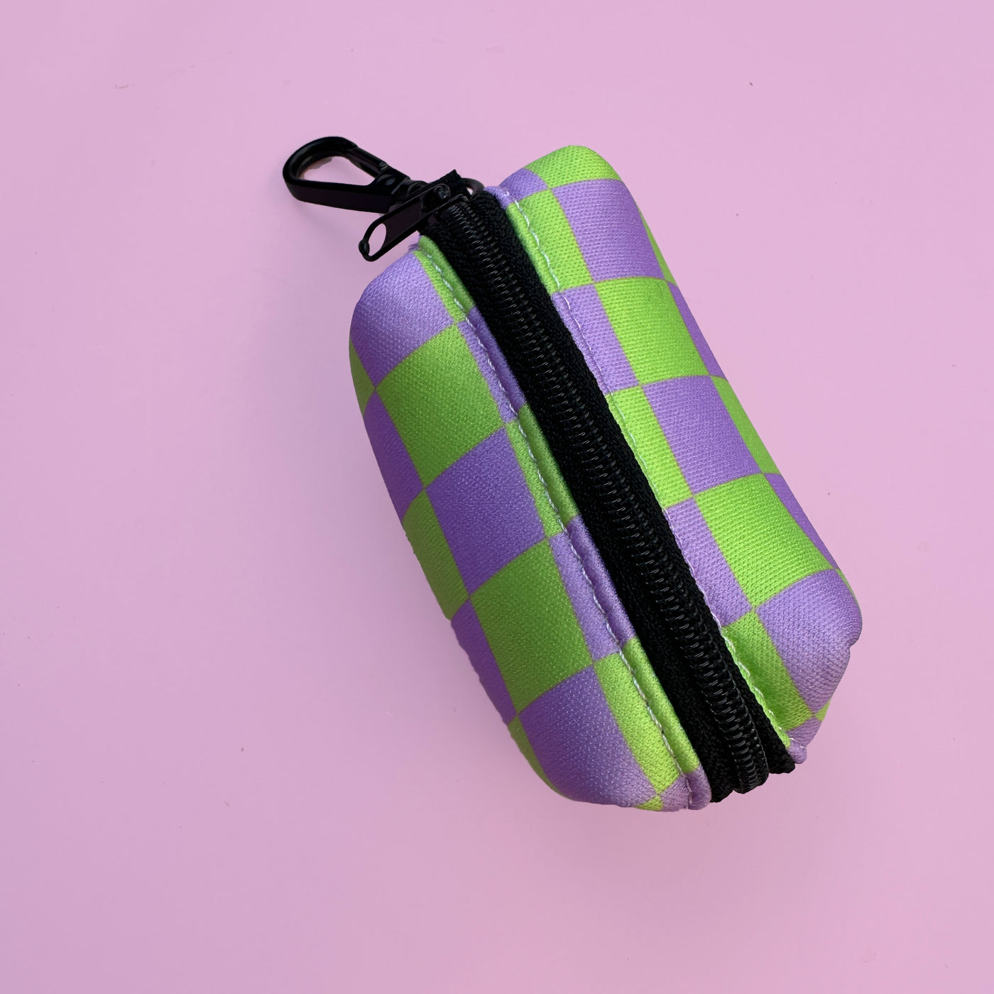 Lilac and Green Checkers | Waste Bag Holder-BFF-Dizzy Dog Collars