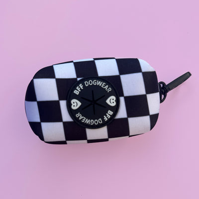 Black and White Checkers | Waste Bag Holder-BFF-Dizzy Dog Collars