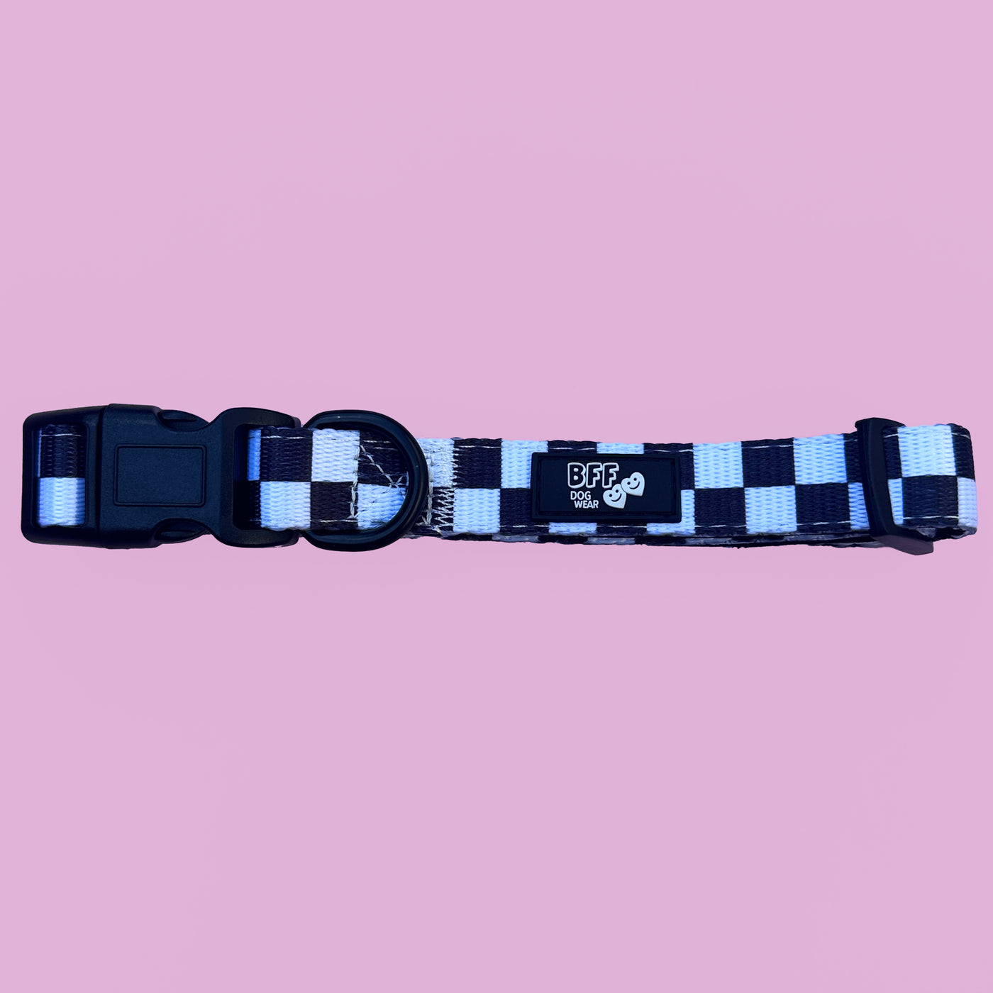 Black and White Checkers | Neoprene Dog Collar-Dizzy Dog Collars