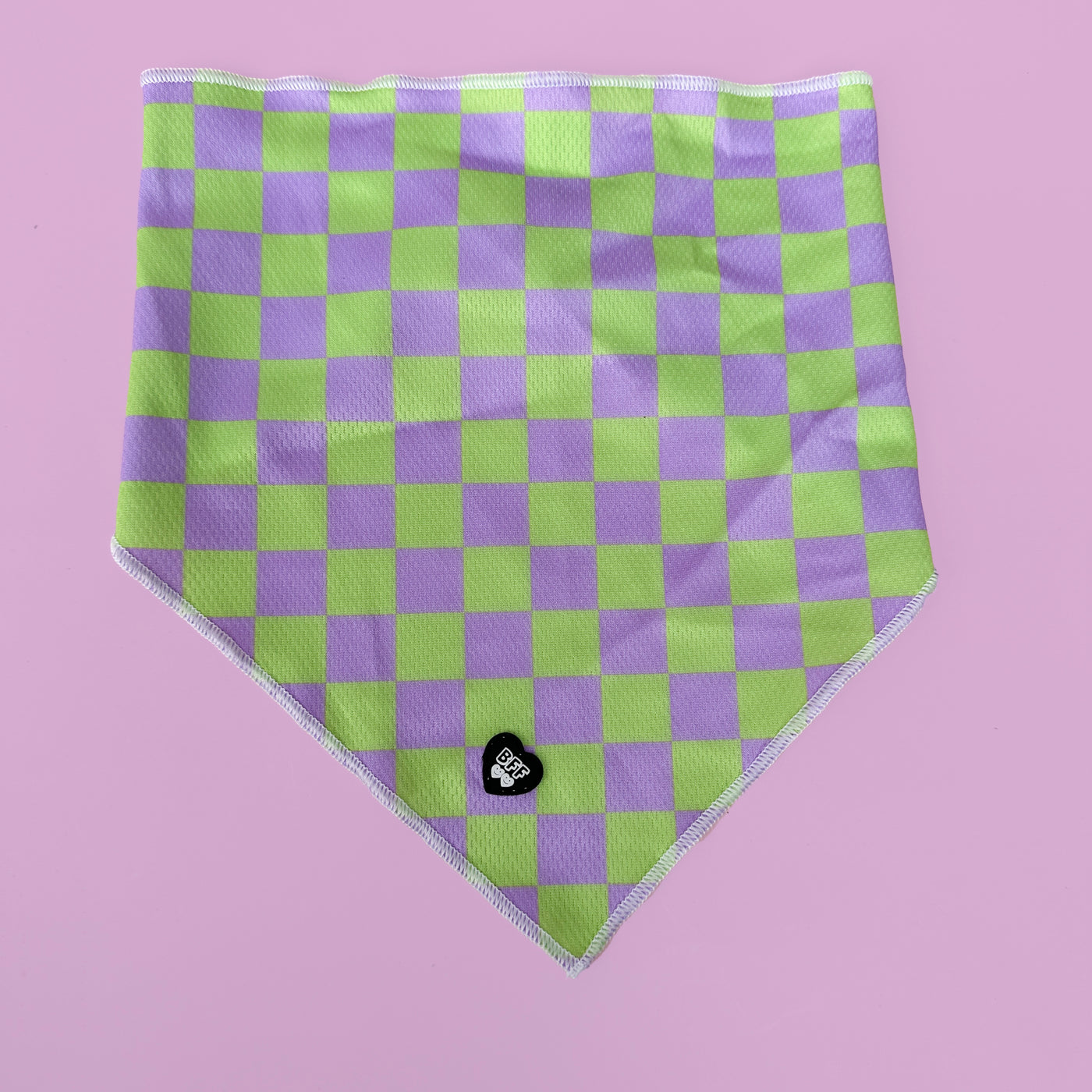 Lilac and Green Checkers | Small/Medium Dog Bandana-BFF-Dizzy Dog Collars