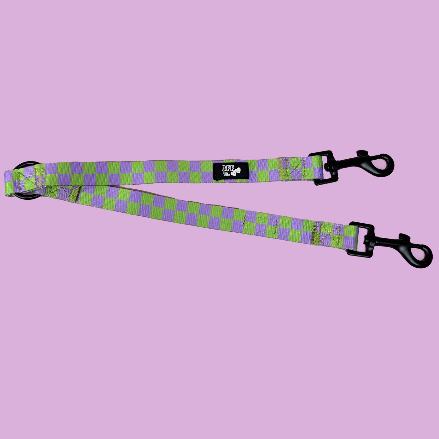 Lilac and Green Checkers | Lead Splitter-BFF-Dizzy Dog Collars