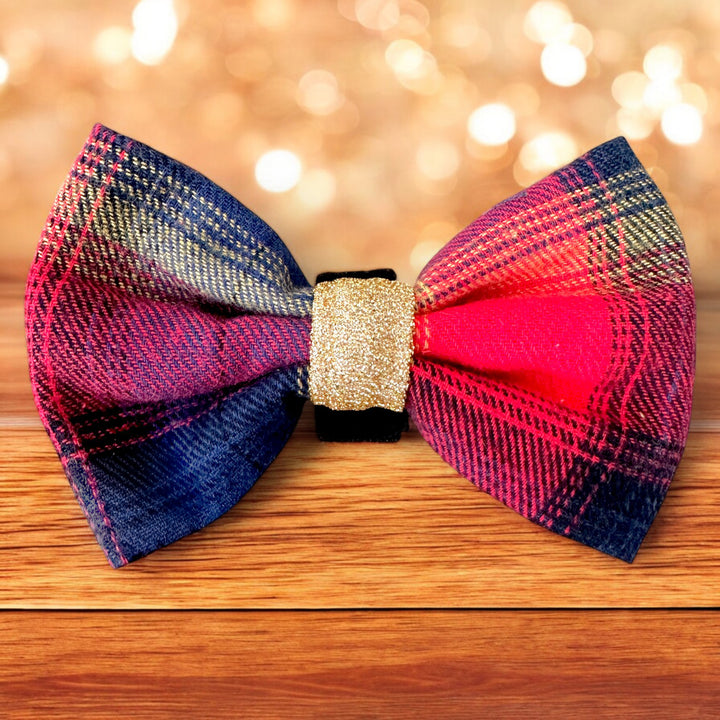 Dog Christmas Bow Tie  | Merry Tartan