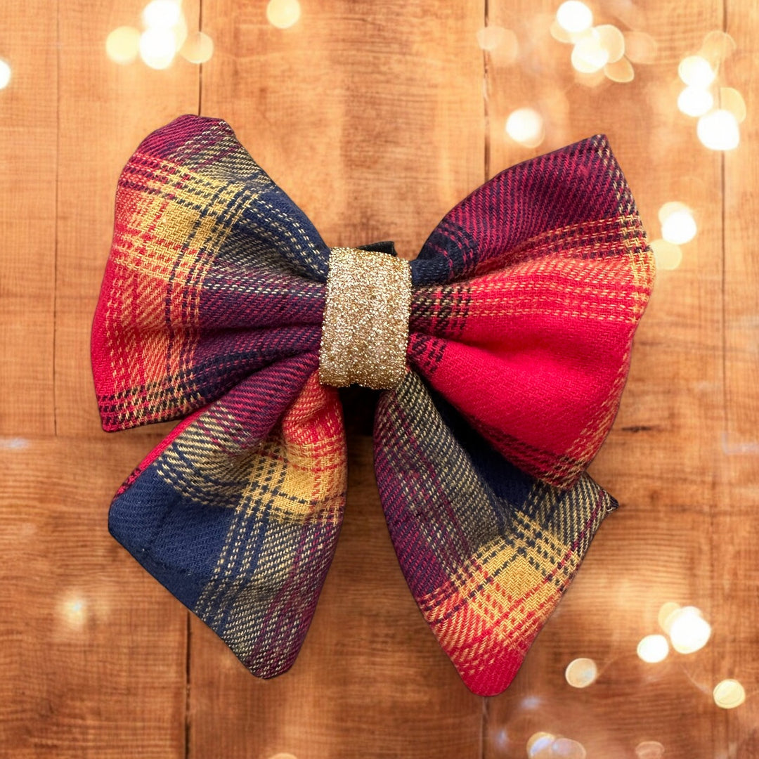 Dog Christmas Sailor Bow Tie  | Merry Tartan