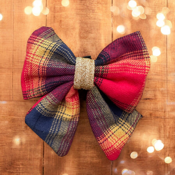 Dog Christmas Sailor Bow Tie  | Merry Tartan