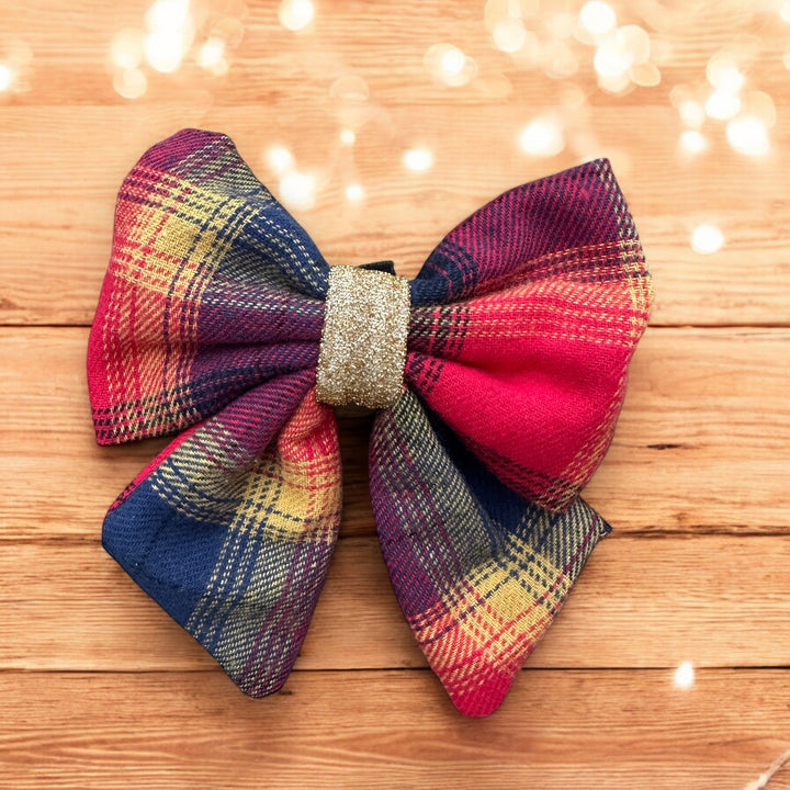Dog Christmas Sailor Bow Tie  | Merry Tartan