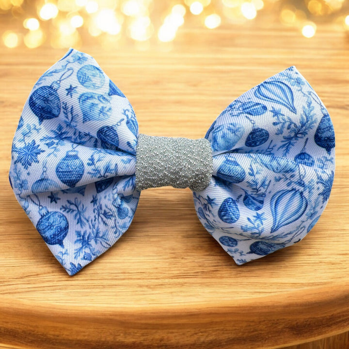 Dog Christmas Bow Tie |Frosted Baubles