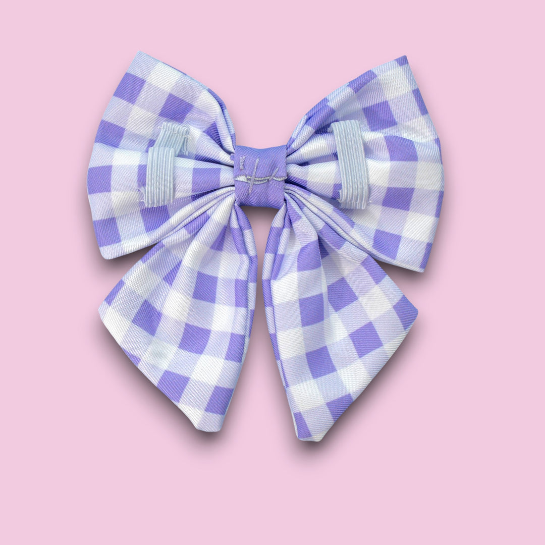 Dog Sailor Bow Tie | Lavender Gingham