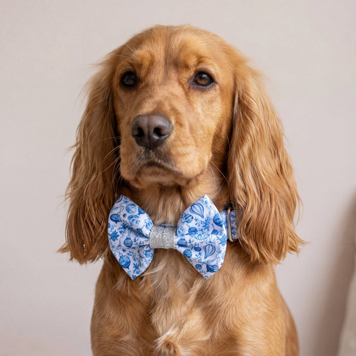 Dog Christmas Bow Tie |Frosted Baubles