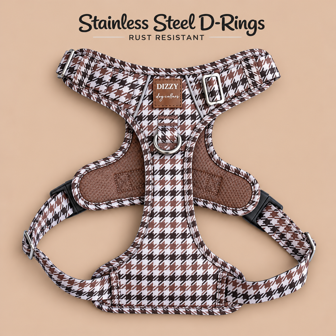 No Pull Dog Harness: Chestnut Tweed