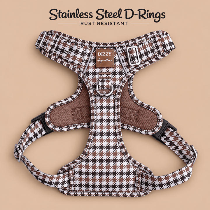 No Pull Dog Harness: Chestnut Tweed