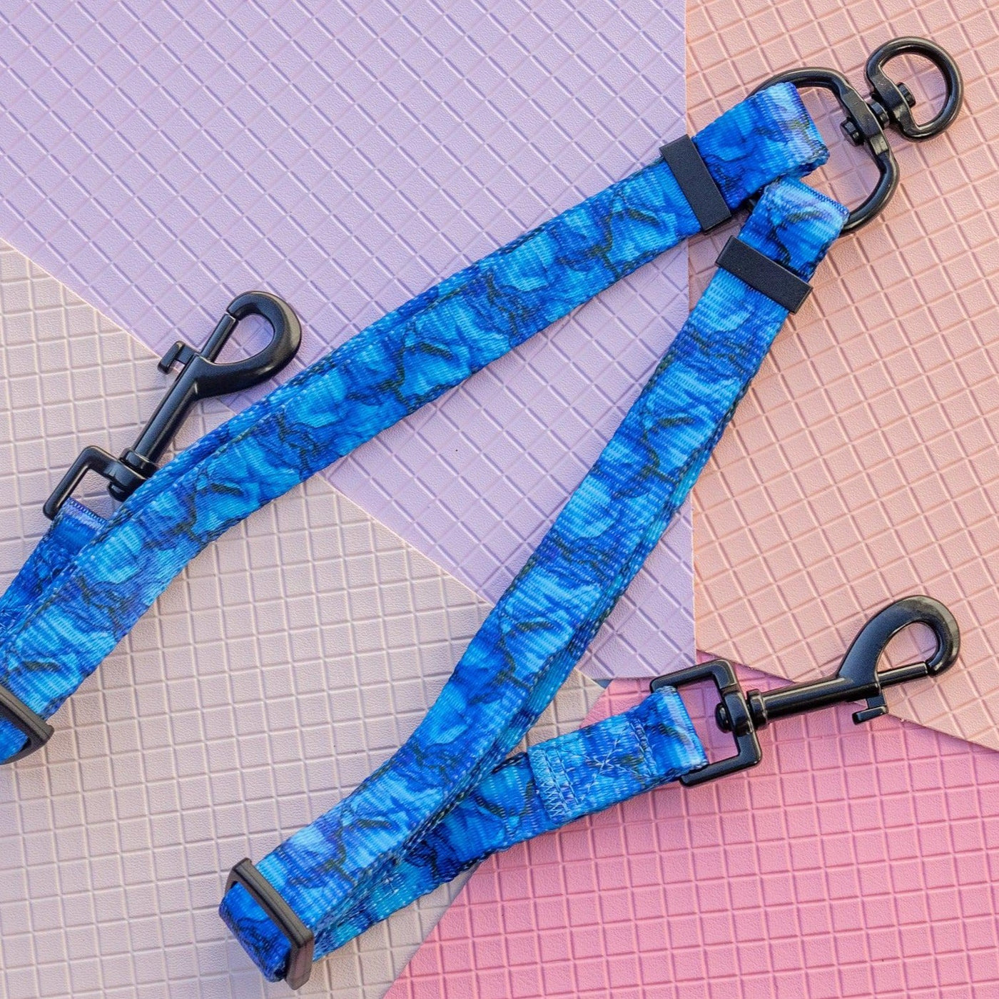 Adjustable Lead Splitter | Blue Marble-Dizzy Dog Collars