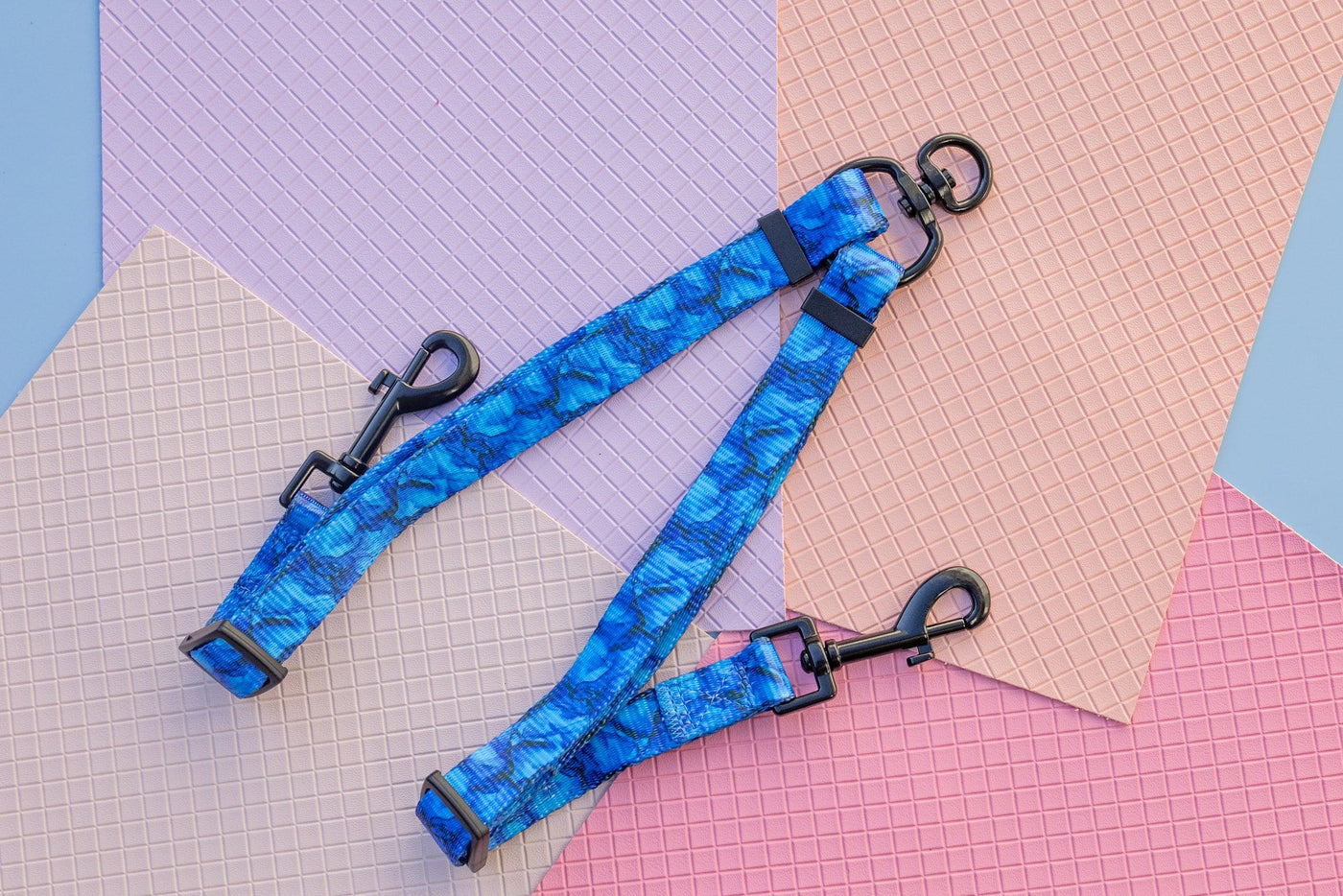 Adjustable Lead Splitter | Blue Marble-Dizzy Dog Collars