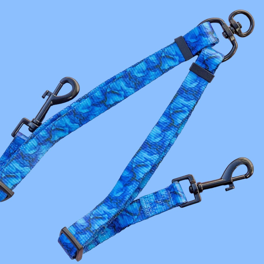 Adjustable Lead Splitter | Blue Marble-Leash-Dizzy Dog Collars