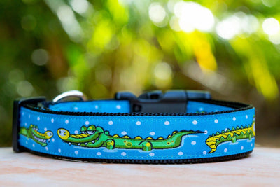 Alligator Dog Collar / XS-XL / Crocodile-Dog Collar-Dizzy Dog Collars-Extra Small 5/8" (1.5cm) Wide-Dizzy Dog Collars