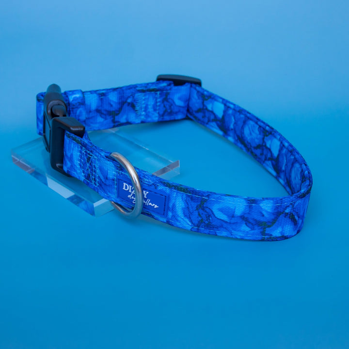 Blue Marble Dog Collar |  Neoprene Dog Collar