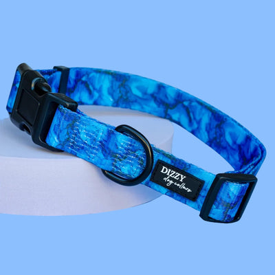Blue Marble Dog Collar - Value Range Dog Collar-Dog Collar-Dizzy Dog Collars