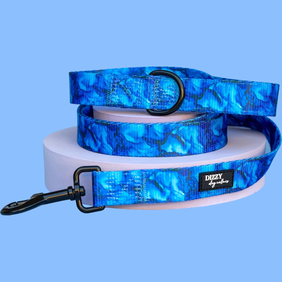 Blue Marble Dog Leash | Dog Lead-Leash-Dizzy Dog Collars