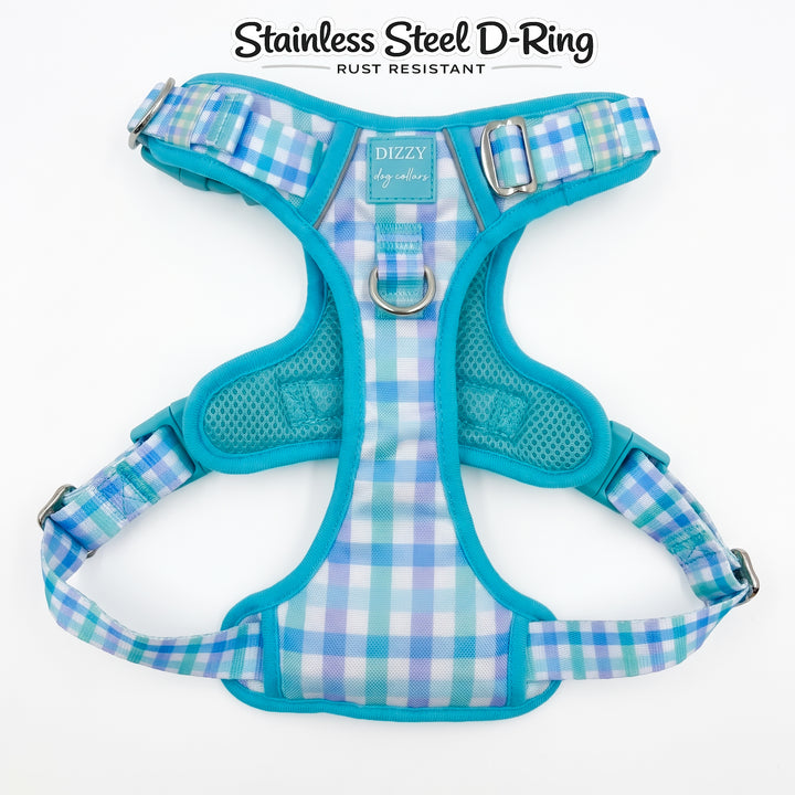 No Pull Dog Harness with Handle | Breezy Blue Gingham