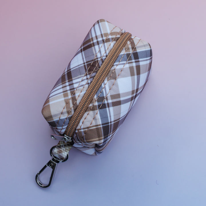 Maplewood: Caramel & Brown Plaid | Waste Bag Holder