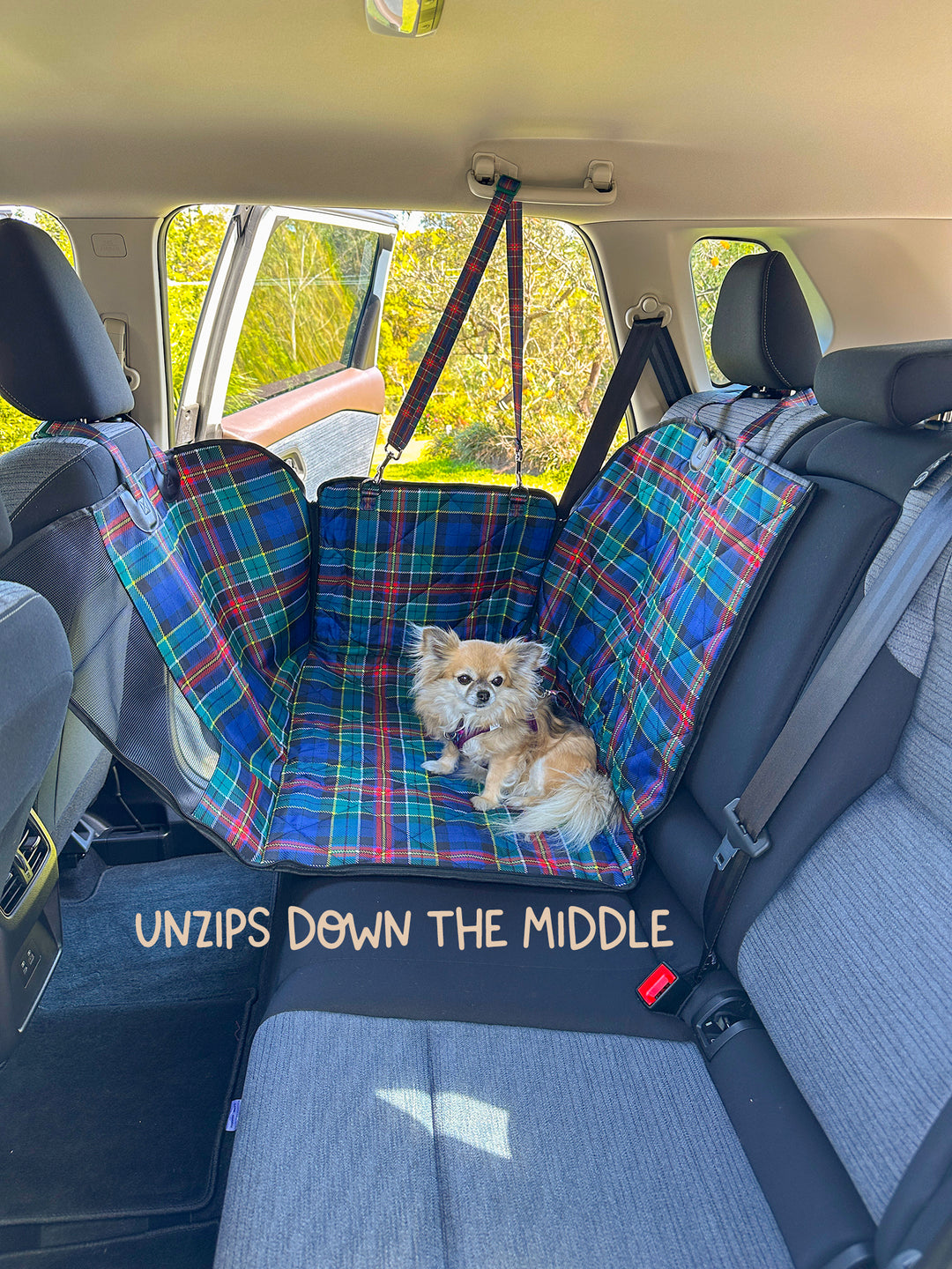 Car Seat Hammock: 2 in 1 Back Seat Cover | The Hamish: Scottish Tartan