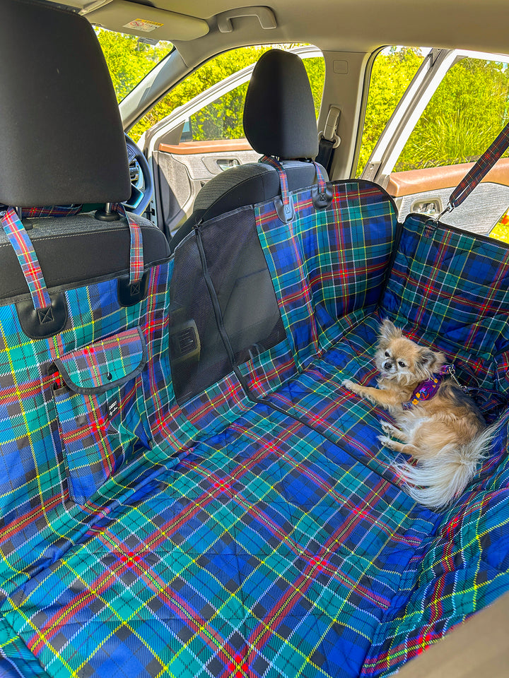 Car Seat Hammock: 2 in 1 Back Seat Cover | The Hamish: Scottish Tartan