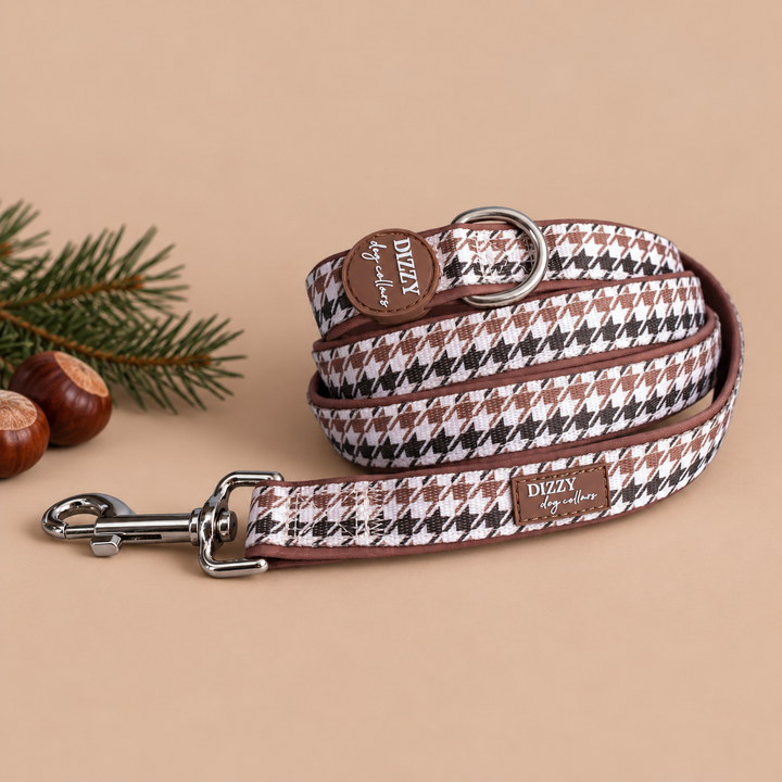 Chestnut Tweed Dog Leash | Fully Padded Dog Leash