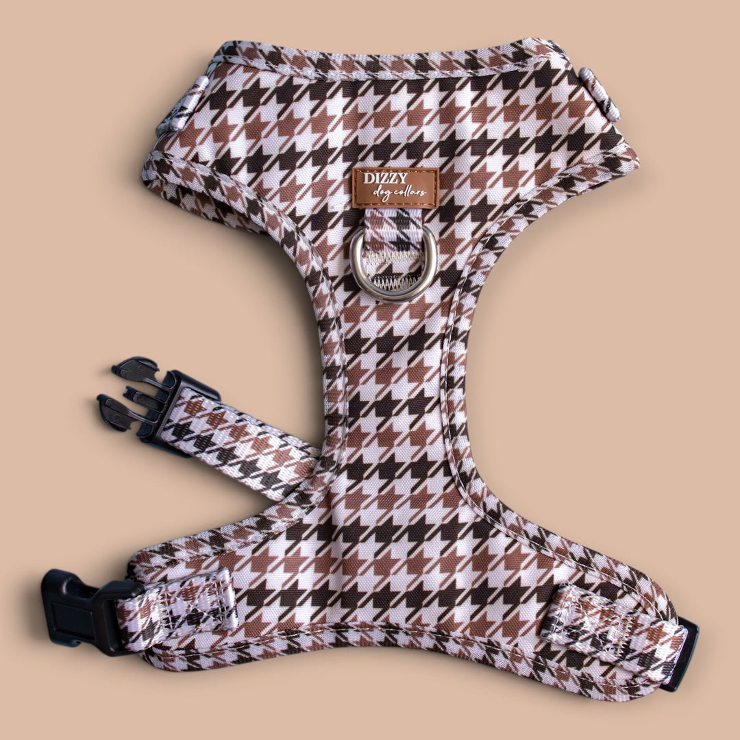 DOG HARNESS | Chestnut Tweed | Neck Adjustable Dog Harness