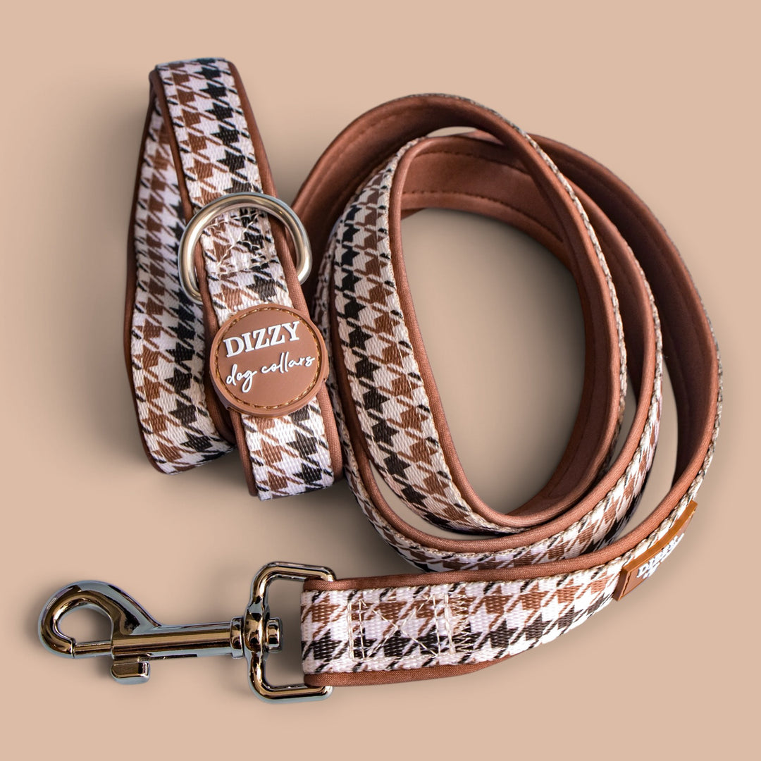 Chestnut Tweed Dog Leash | Fully Padded Dog Leash