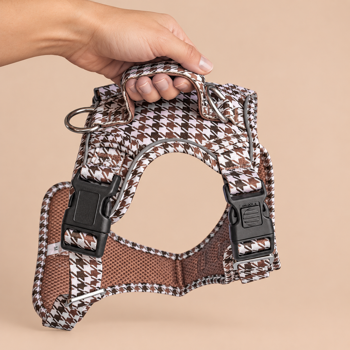 No Pull Dog Harness: Chestnut Tweed