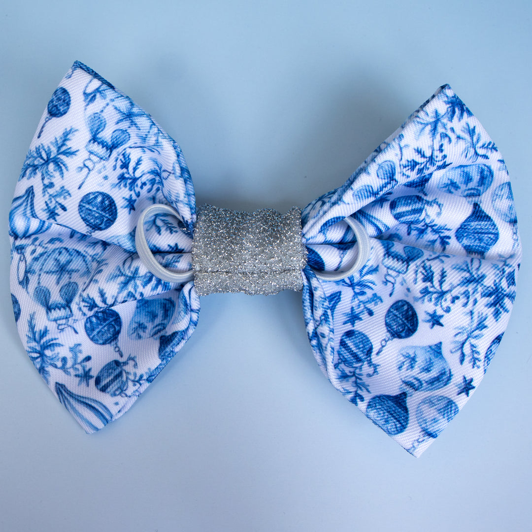 Dog Christmas Bow Tie |Frosted Baubles