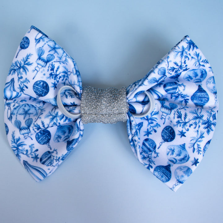 Dog Christmas Bow Tie |Frosted Baubles