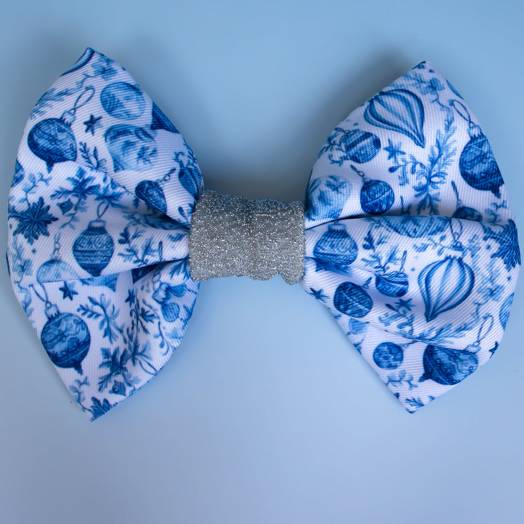 Dog Christmas Bow Tie |Frosted Baubles