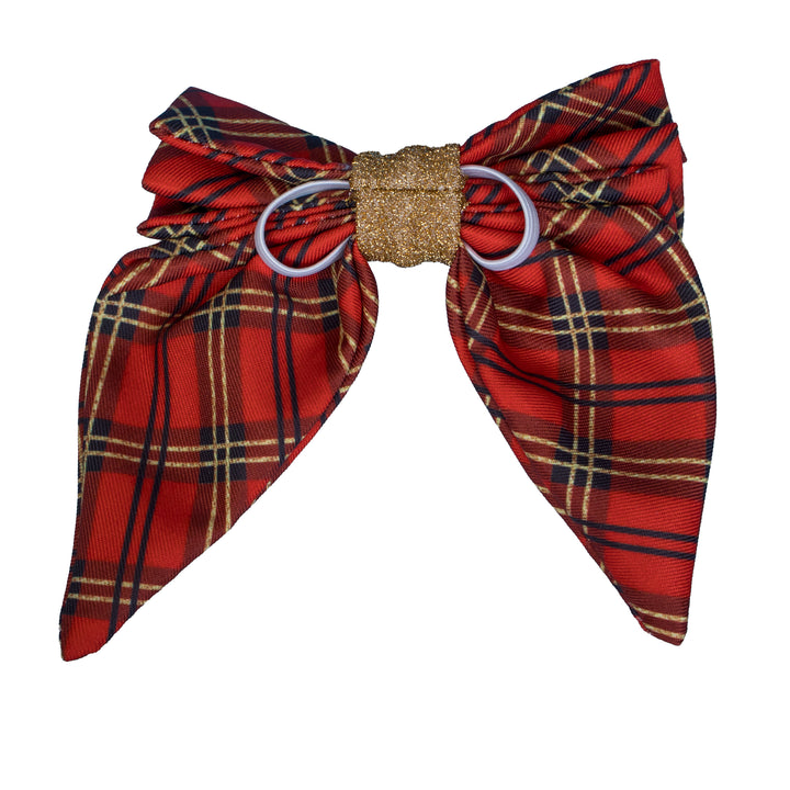 Dog Sailor Bow Tie | Gold & Christmas Plaid
