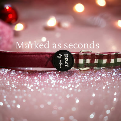 Christmas Gingham Dog Leash | Canvas & Neoprene *MINOR SECONDS ITEM*-Leash-Dizzy Dog Collars