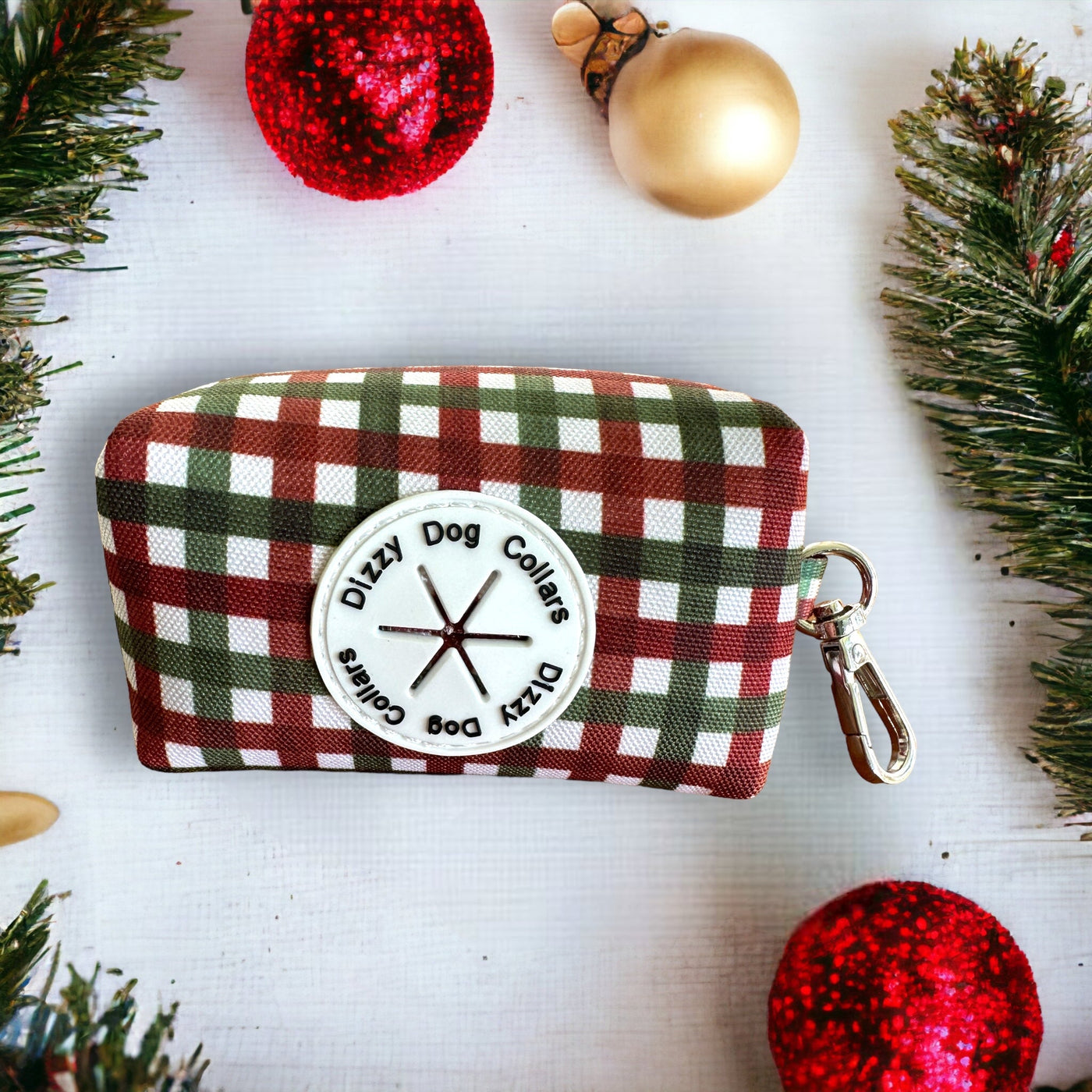 Christmas Gingham | Waste Bag Holder-Waste Bag-Dizzy Dog Collars