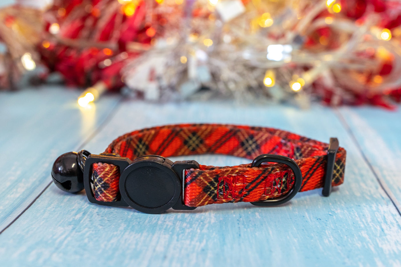 Christmas Plaid Cat Collar / Toy Breed Dog Collar-Dizzy Dog Collars